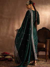 Indo Era Ethnic Motifs Embroidered Regular Thread Work Straight Kurta Set