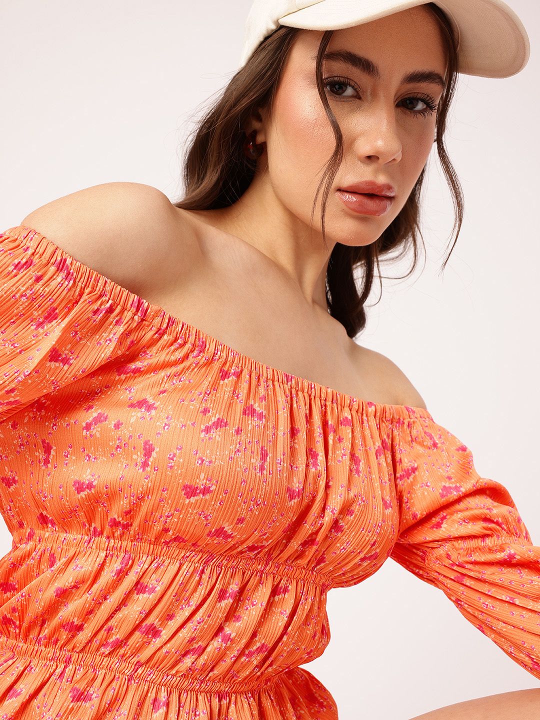 DressBerry Floral Finesse Cinched Waist Top