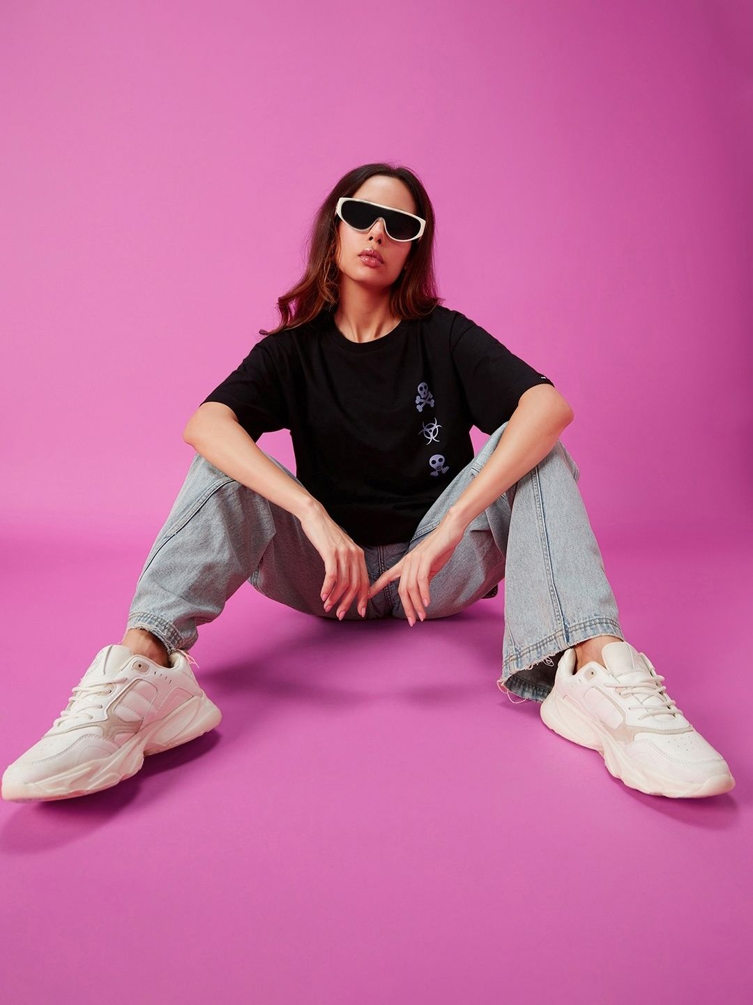 Bewakoof Typography Print Oversized T-shirt