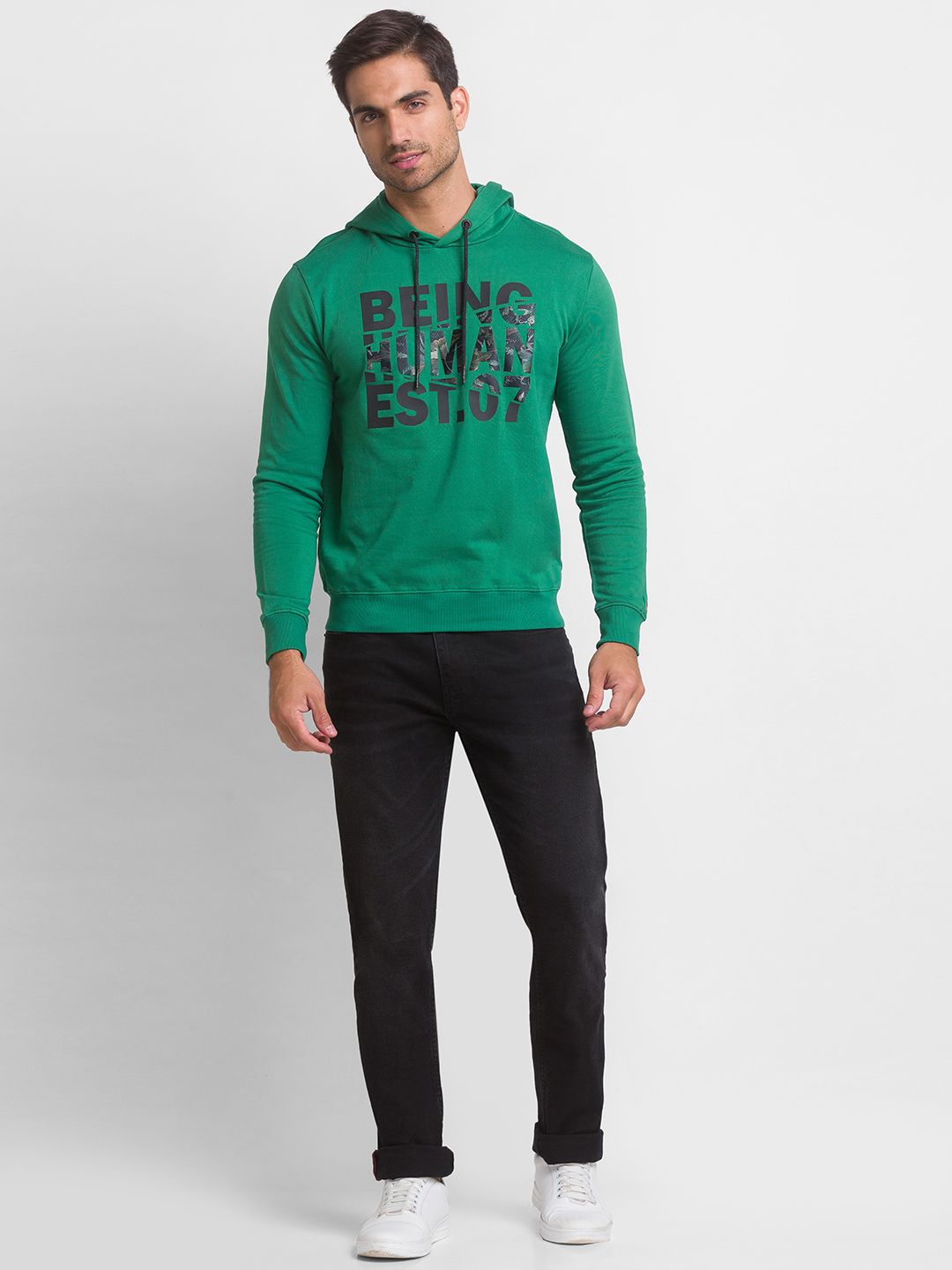 Being Human Men Green Printed Sweatshirt