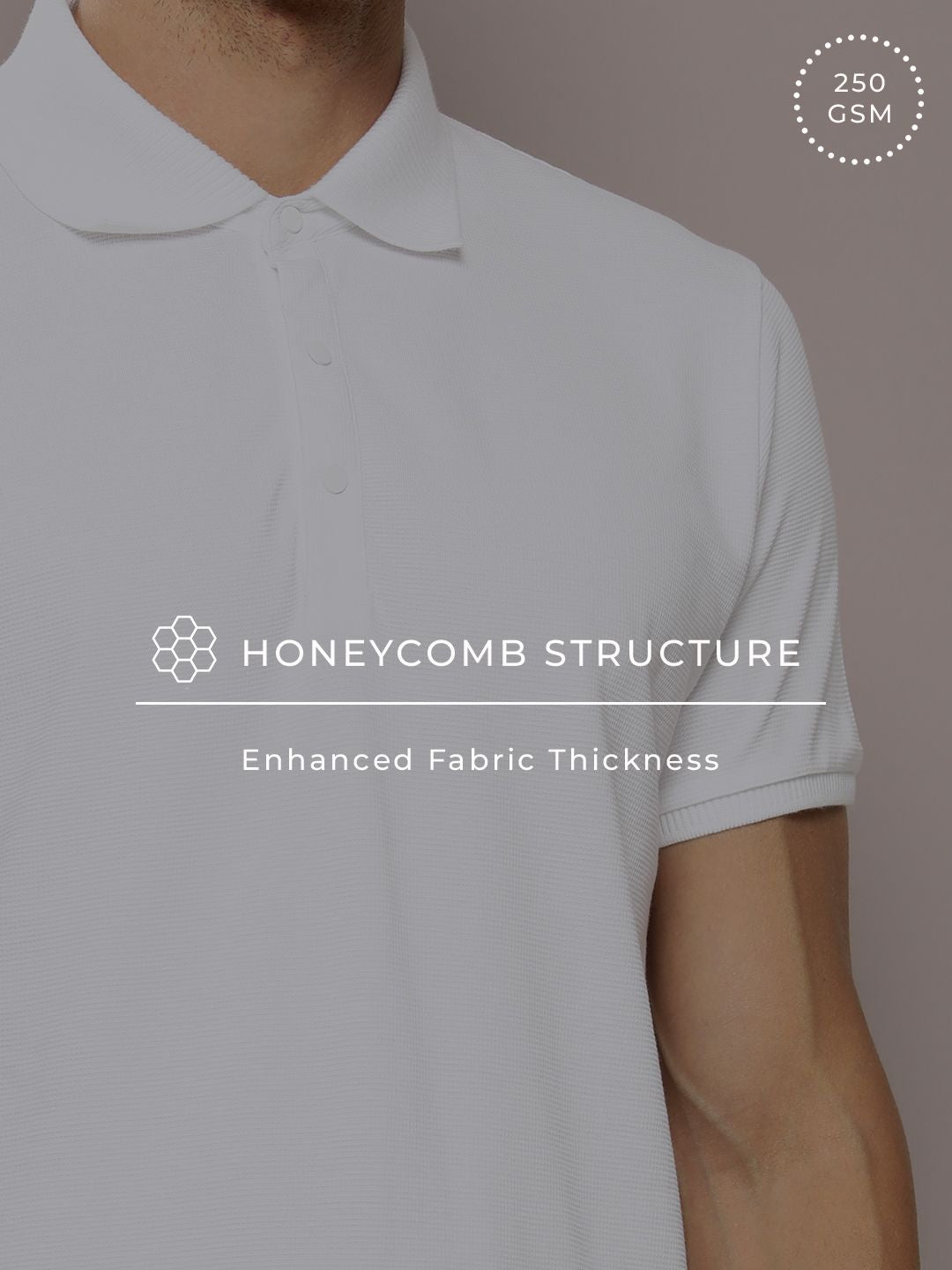 DILLINGER Men Polo Collar Honeycomb Structure T-shirt