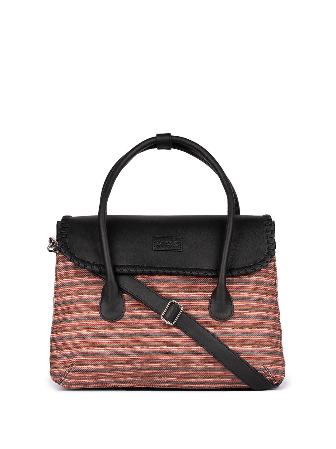 ZOUK Goan Waves Structured Jute Satchel Bag