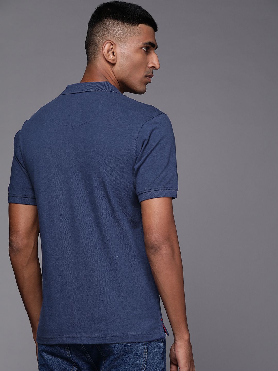 Raymond Men Solid Polo Collar Pure Cotton T-shirt