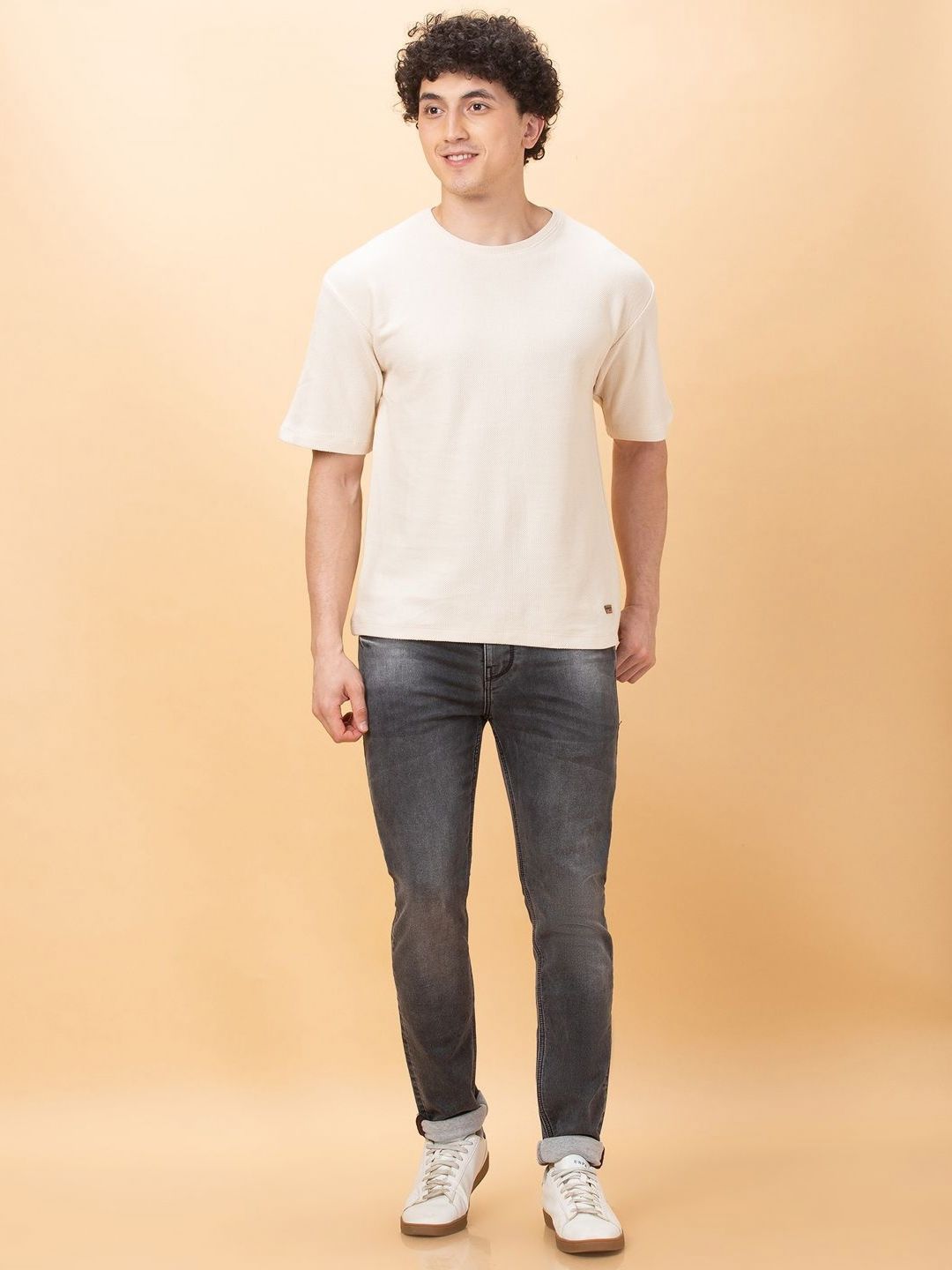Being Human Men Drop-Shoulder Sleeves Raw Edge T-shirt