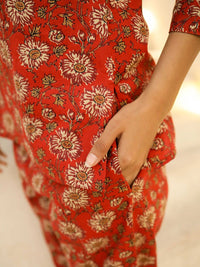 SANSKRUTIHOMES Women Printed Pure Cotton Night suit