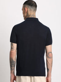 THE BEAR HOUSE Men Pure Cotton Cotton Polo Collar T-Shirt
