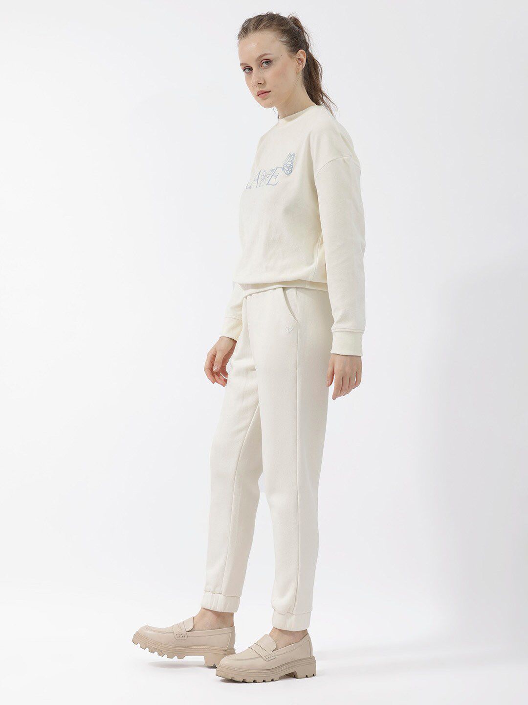 RAREISM Women Mid-Rise Slim-Fit Cotton Joggers