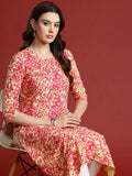all about you Printed Pleated Straight Kurta