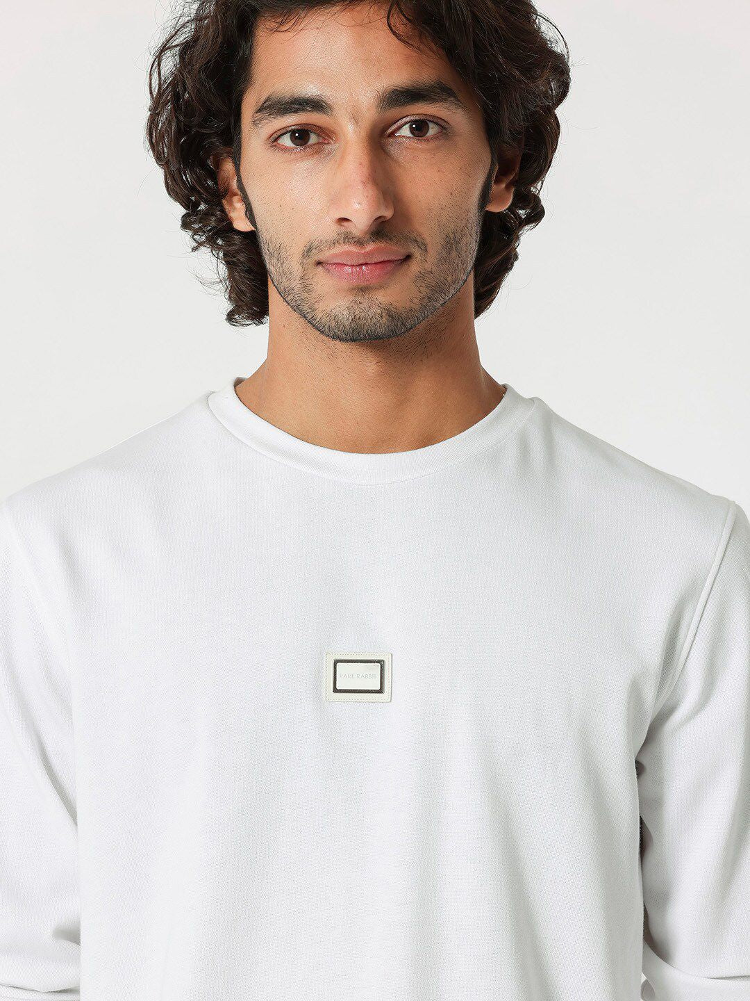 RARE RABBIT Men Glitch Round Neck Sweatshirt