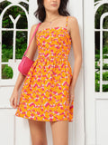 DressBerry Dynamic Feminine Floral Print Strappy Mini A-line Dress