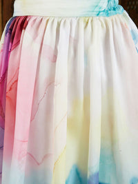 VASTRAMAY Girls Printed Satin Ready To Wear Lehenga Choli