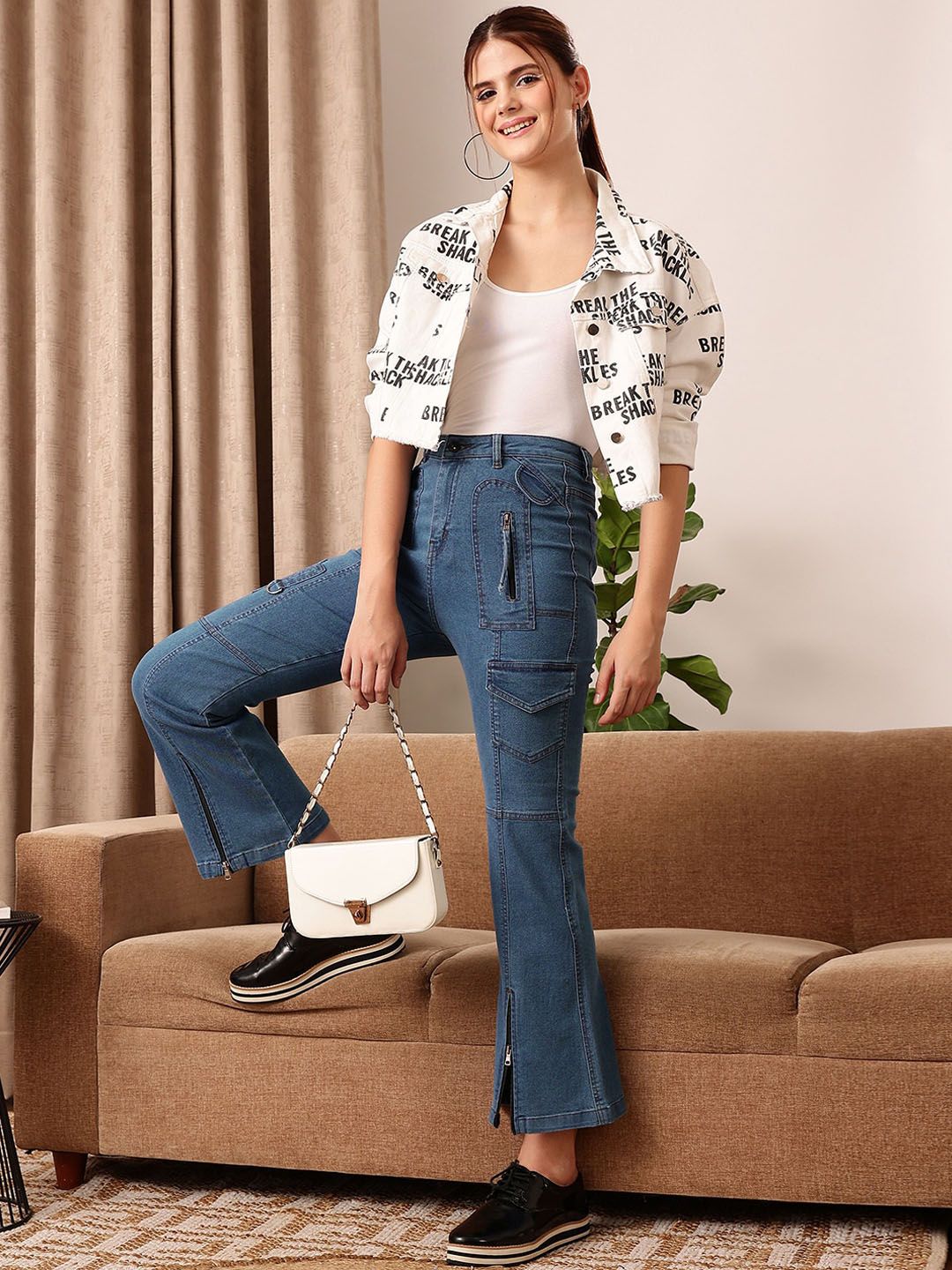 STREET 9 Women Comfort Bootcut Clean Look Cropped Jeans