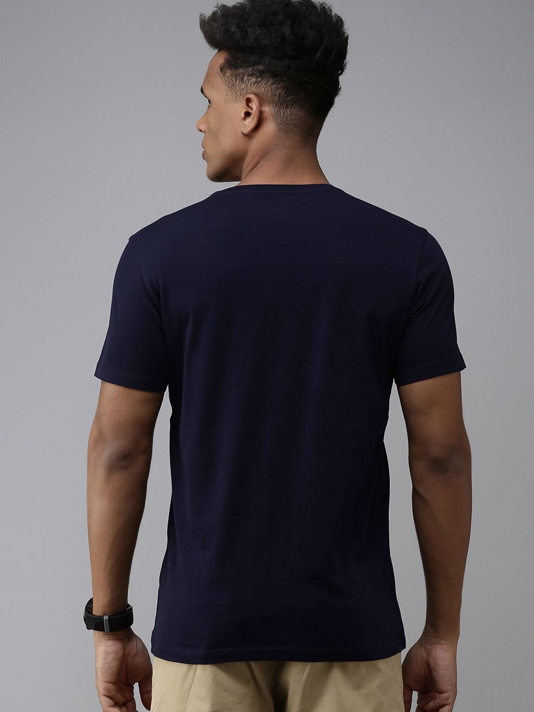 SPYKAR Typography Print Round Neck Knitted Pure Cotton Slim Fit T-shirt