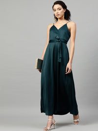 STREET 9 Women Green Solid Maxi Dress