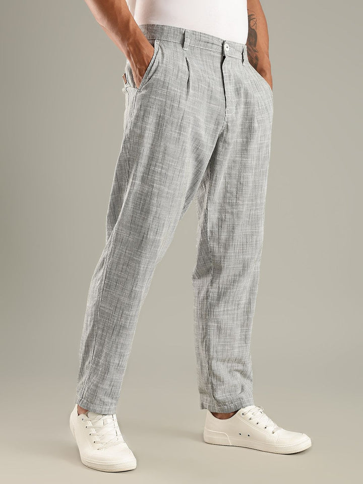 Thomas Scott Men Smart Straight Fit Pleated Linen Trouser
