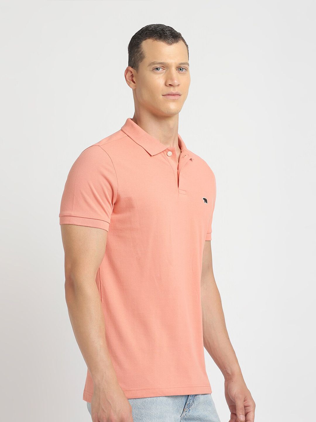 THE BEAR HOUSE Polo Collar Slim Fit Pure Cotton T-shirt