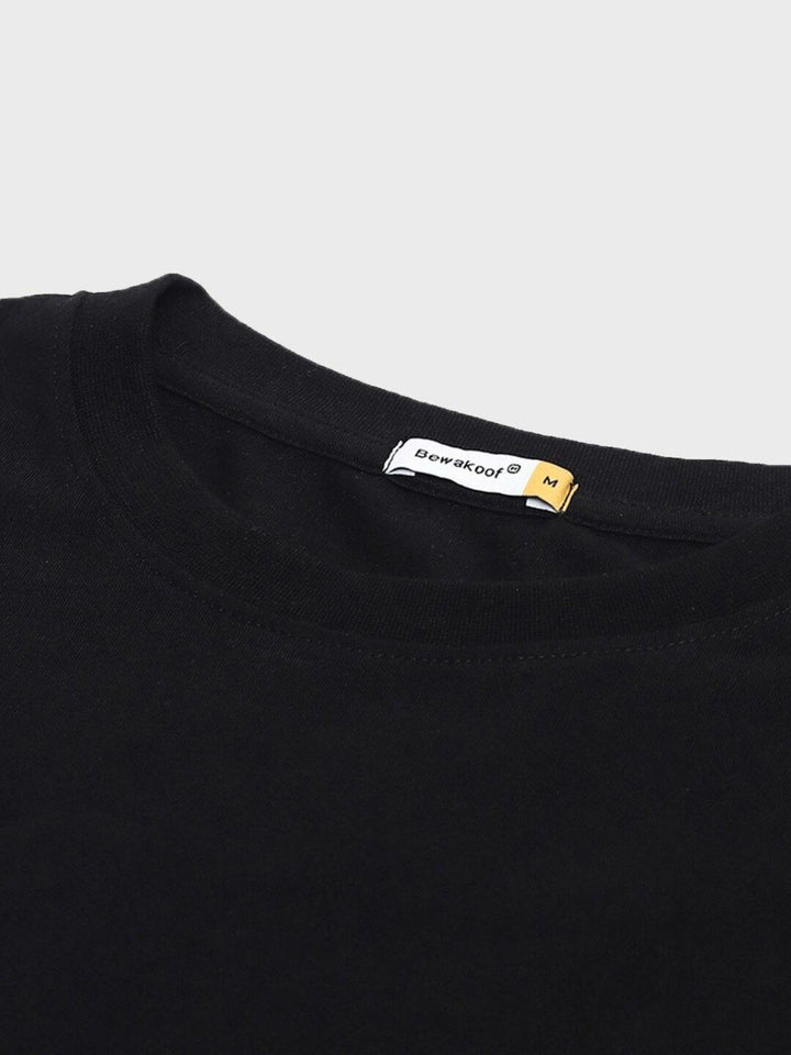 Bewakoof Black Panda Printed Pure Cotton Oversize Fit T-shirt