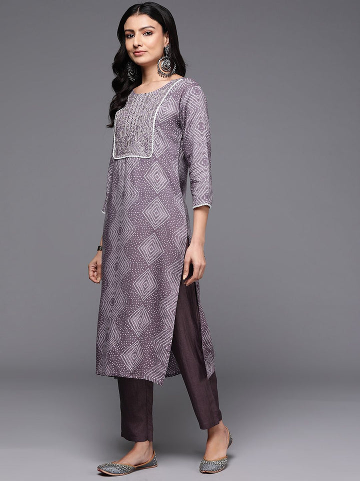 Indo Era Women Bandhani Printed Thread Work Kurta