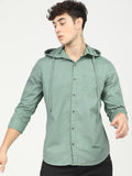 HIGHLANDER Men Green Slim Fit Opaque Casual Shirt