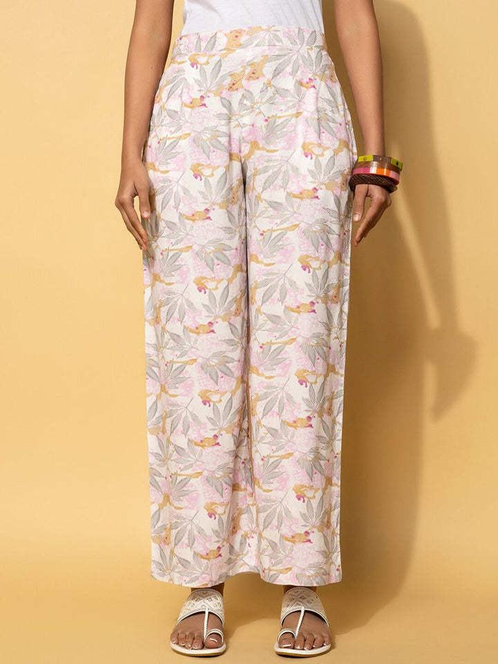 Libas Floral Printed Coat With Palazzo Co-Ords