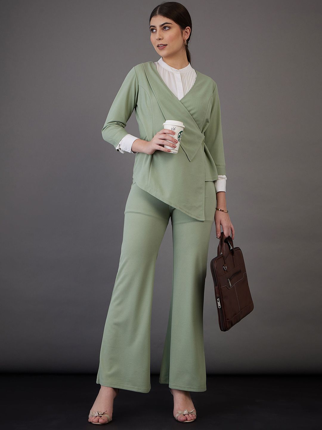 SASSAFRAS worklyf Women High-Rise Bootcut Trousers