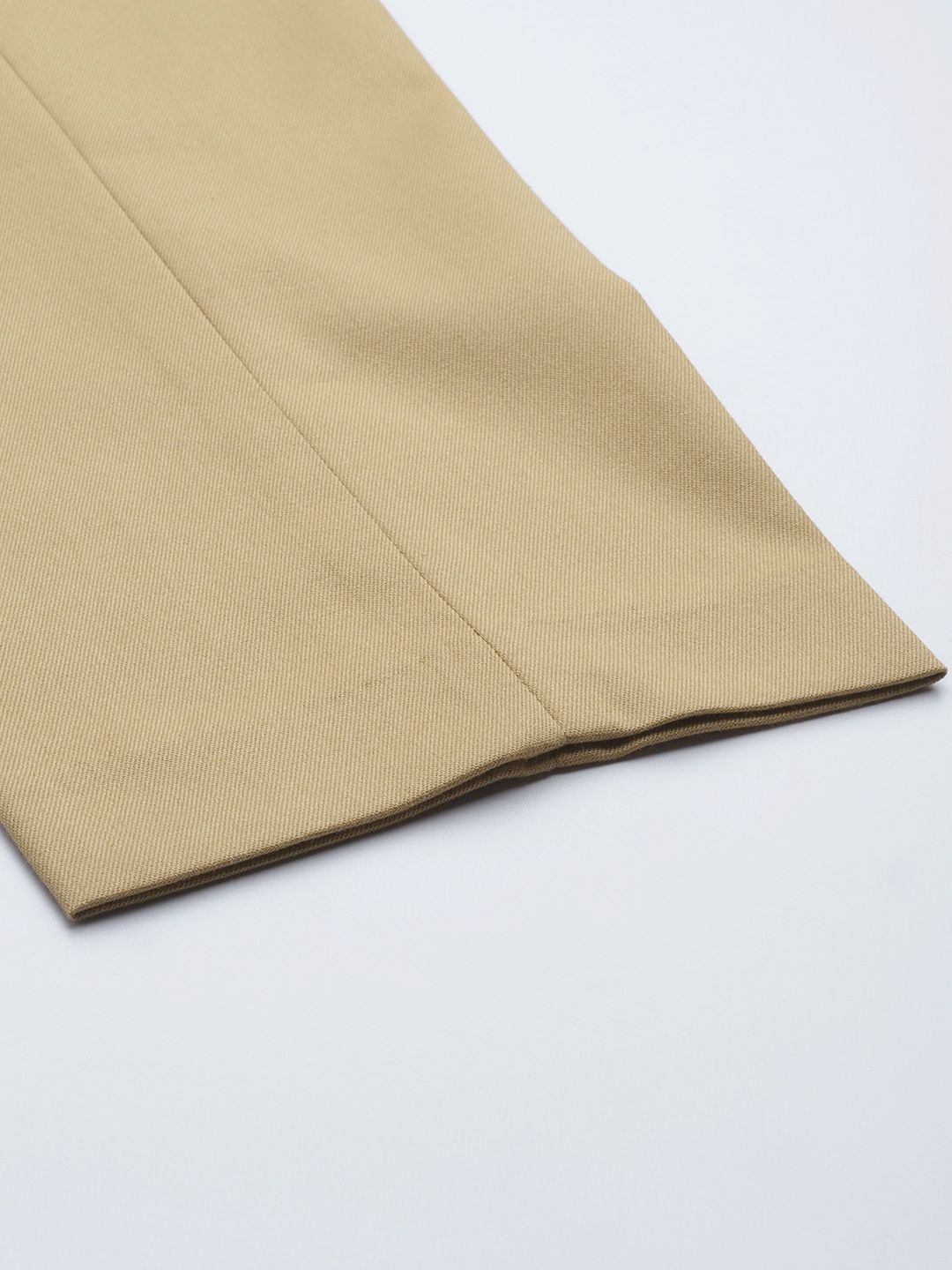 DENNISON Men Beige Smart Tapered Fit Pleated Trousers