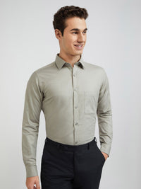 Raymond Self Design Textured Slim Fit Pure Cotton Formal Shirt
