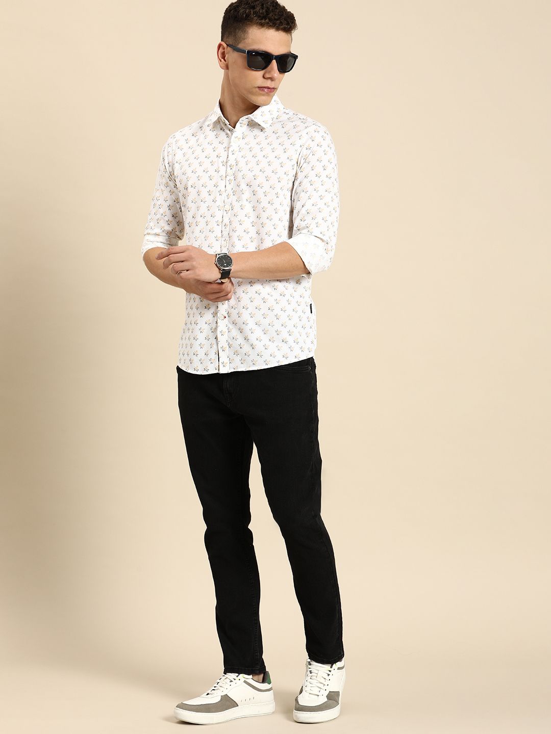 Being Human Pure Cotton Floral Printed Casual Shirt