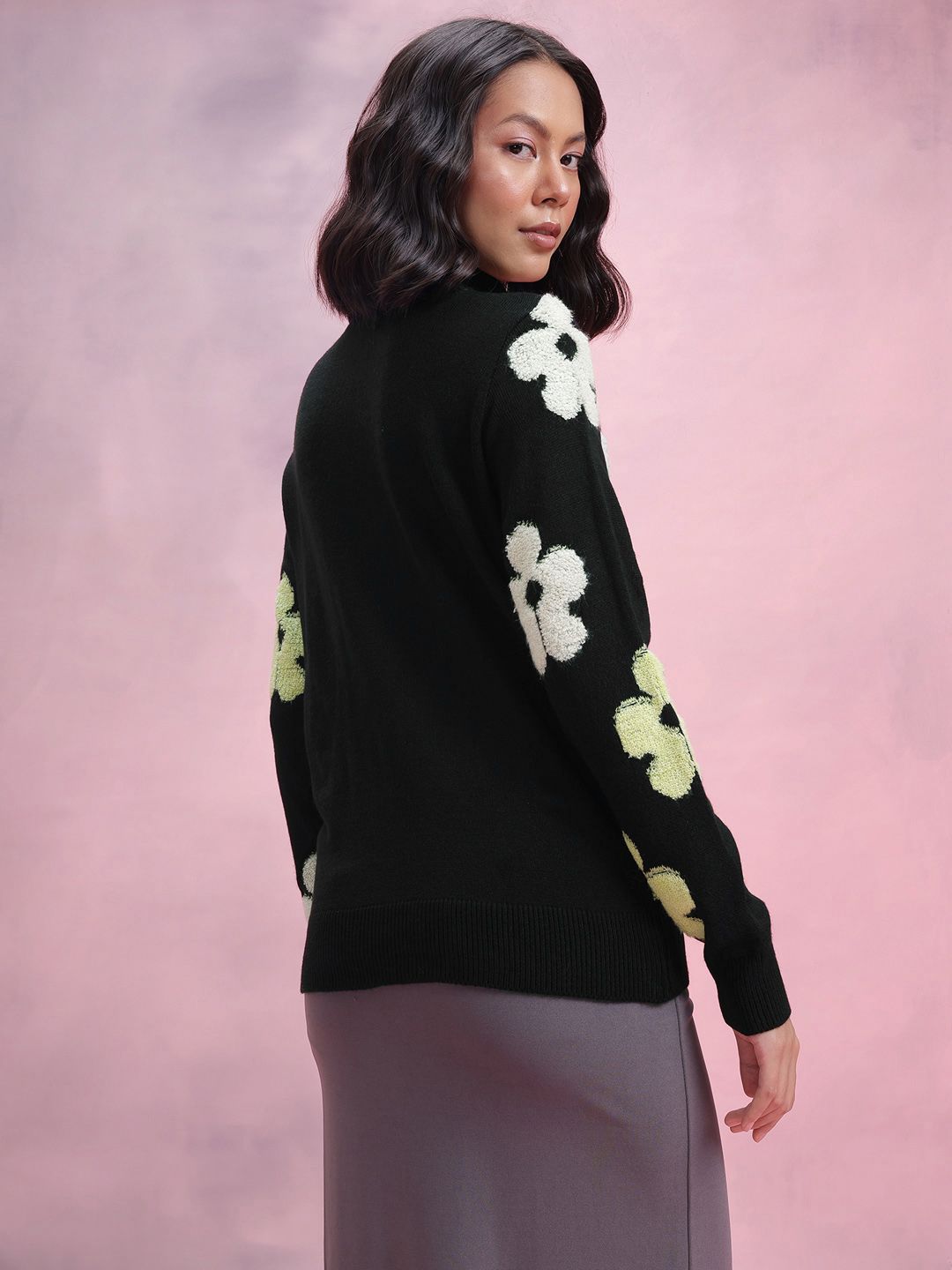 DressBerry Floral Turtle Neck Pullover