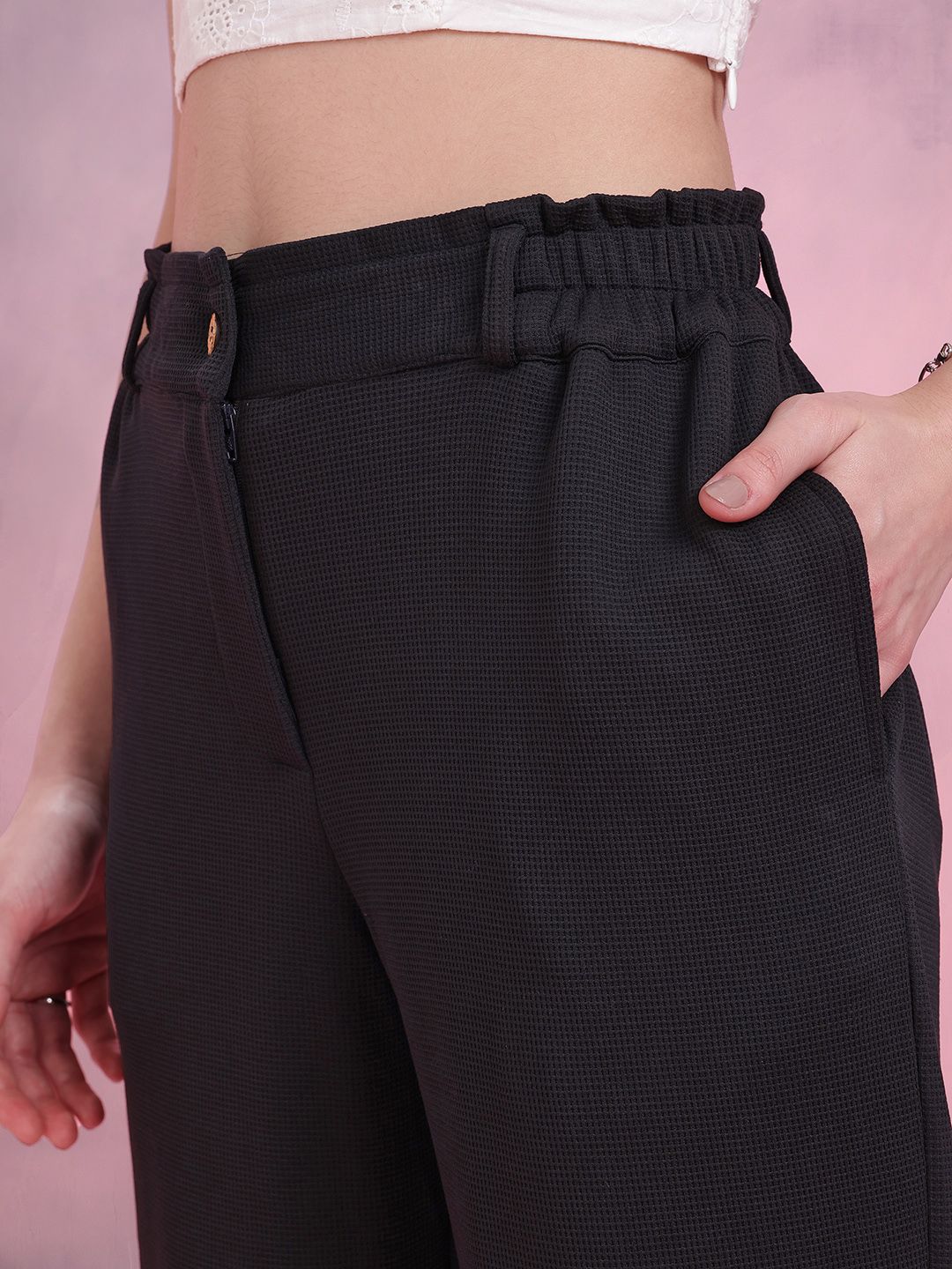 DressBerry Women Textured Trousers