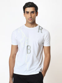 RARE RABBIT Men Heras Typography Printed Cotton Slim Fit T-Shirt