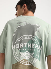 THE BEAR HOUSE Graphic Printed Round Neck Cotton Oversized T-shirt