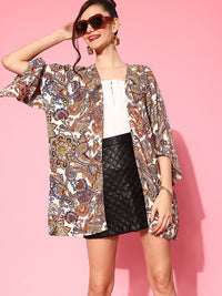 Berrylush Women Classic White Printed Vacay Attire