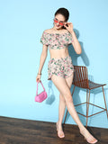 Berrylush Women Beige Printed Top with Shorts