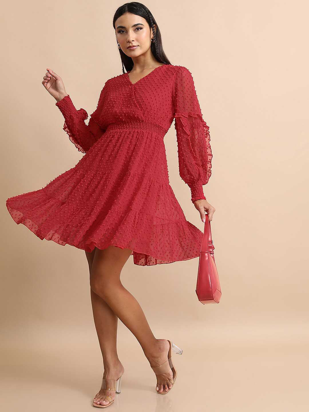 Tokyo Talkies Puff Sleeve Mini Fit & Flare Dress