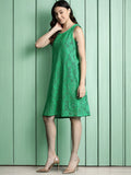 DressBerry Pure Cotton Self Designed Semi Sheer Sheath Dress