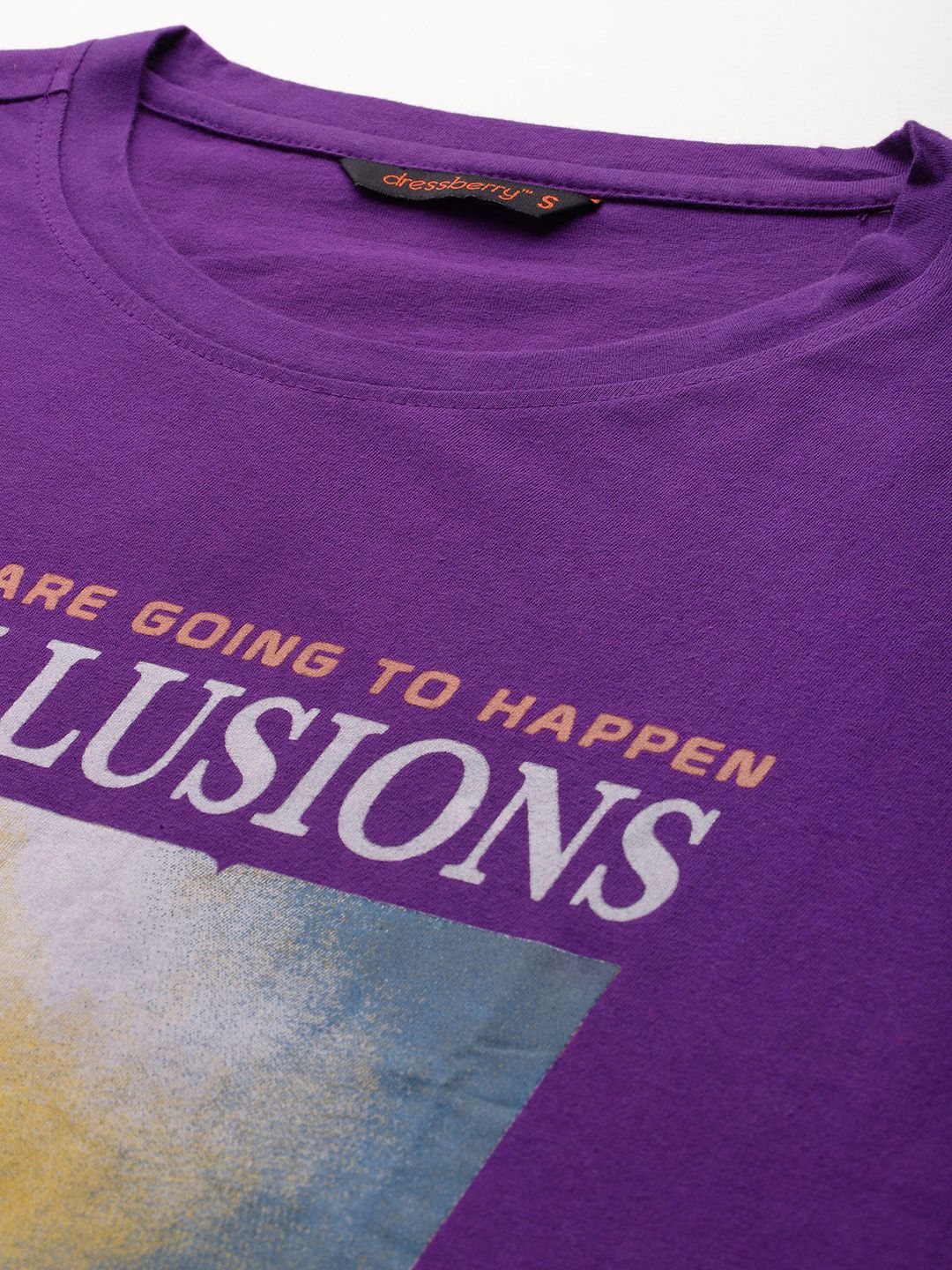 DressBerry Printed Drop-Shoulder Sleeves Pure Cotton T-shirt