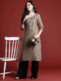 Anouk Sequinned Yoke Design  Kurta