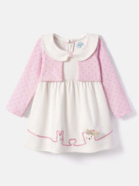 Nauti Nati Girls Polka Dot Cotton  Peter Pan Collar A-Line Dress