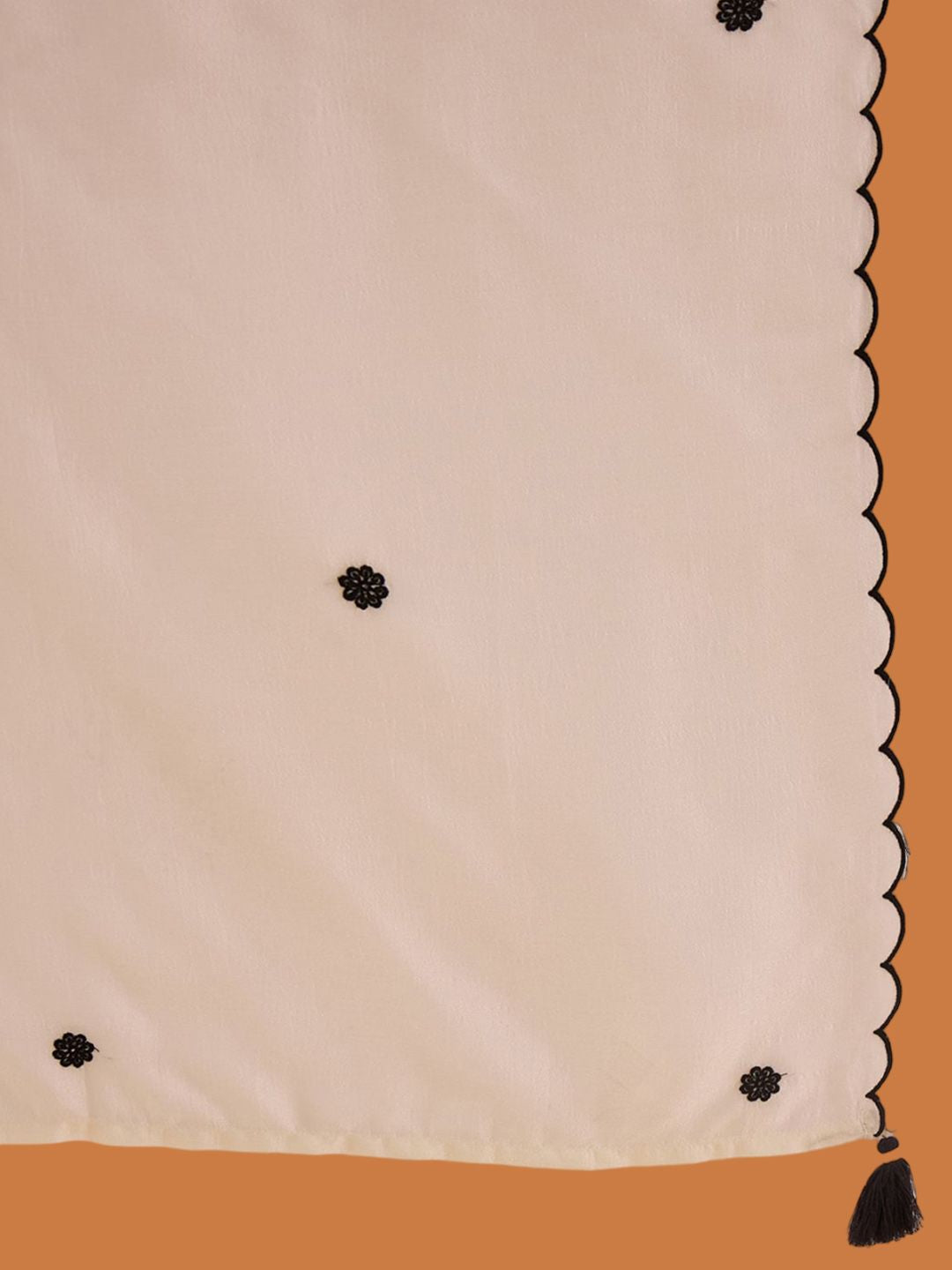 Indo Era Floral Embroidered Thread Work Straight Kurta With Trousers & Dupatta