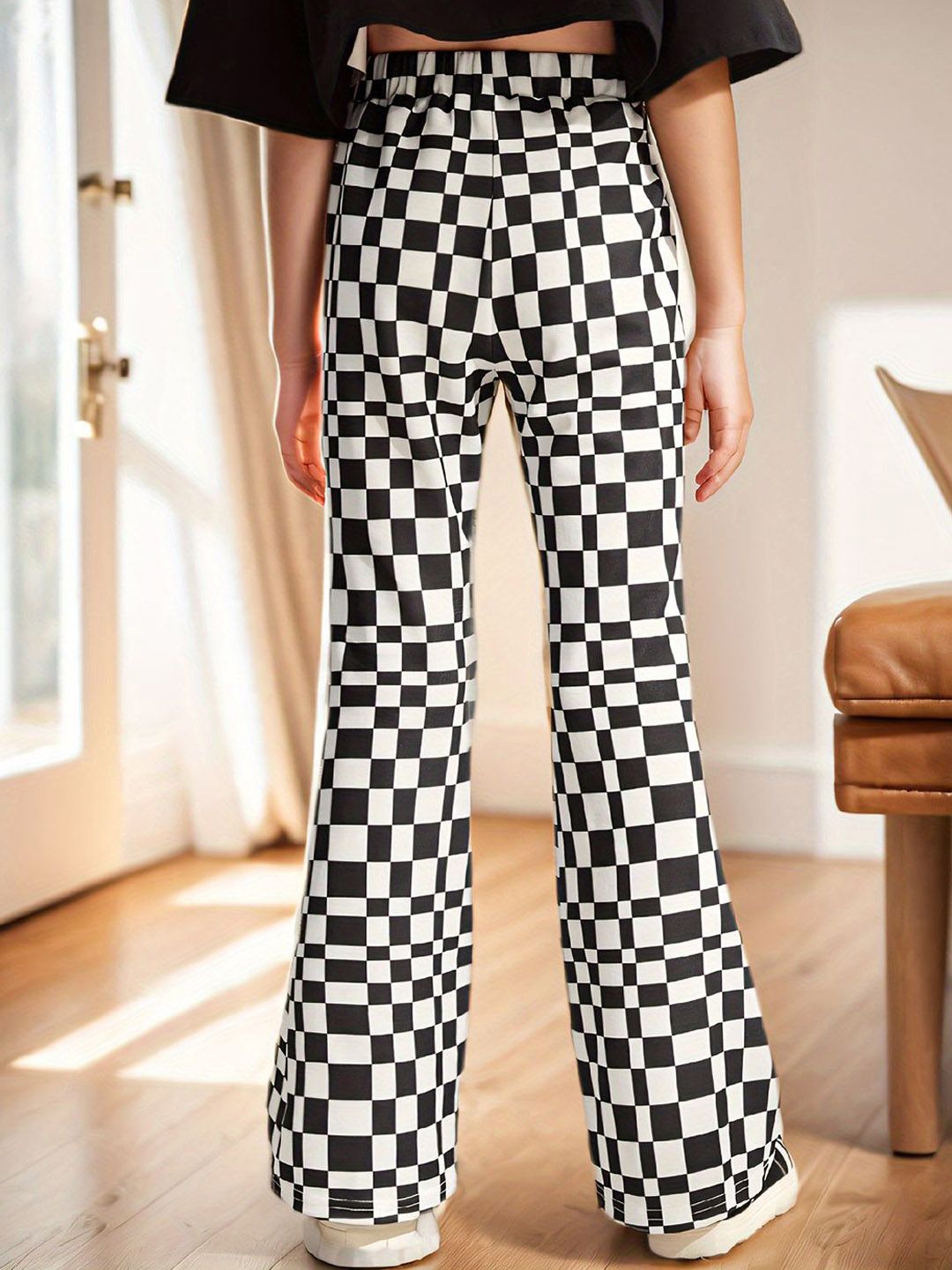 YK Girls Printed Smart Slim Fit Trousers