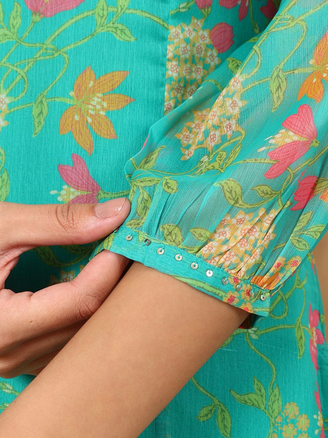 W Women Ethnic Motifs Printed Flared Sleeves Kurta