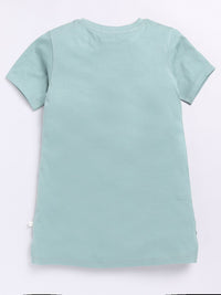 Happy Faces Kids Girls Typography Printed Pure Cotton Longline T-Shirt