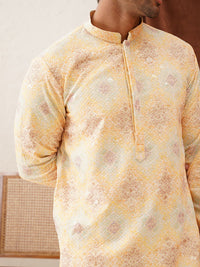 Jompers Men Geometric Embroidered Sequinned Kurta