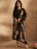 Indo Era Women Floral Printed Regular Pure Cotton Kurta with Trousers & With Dupatta
