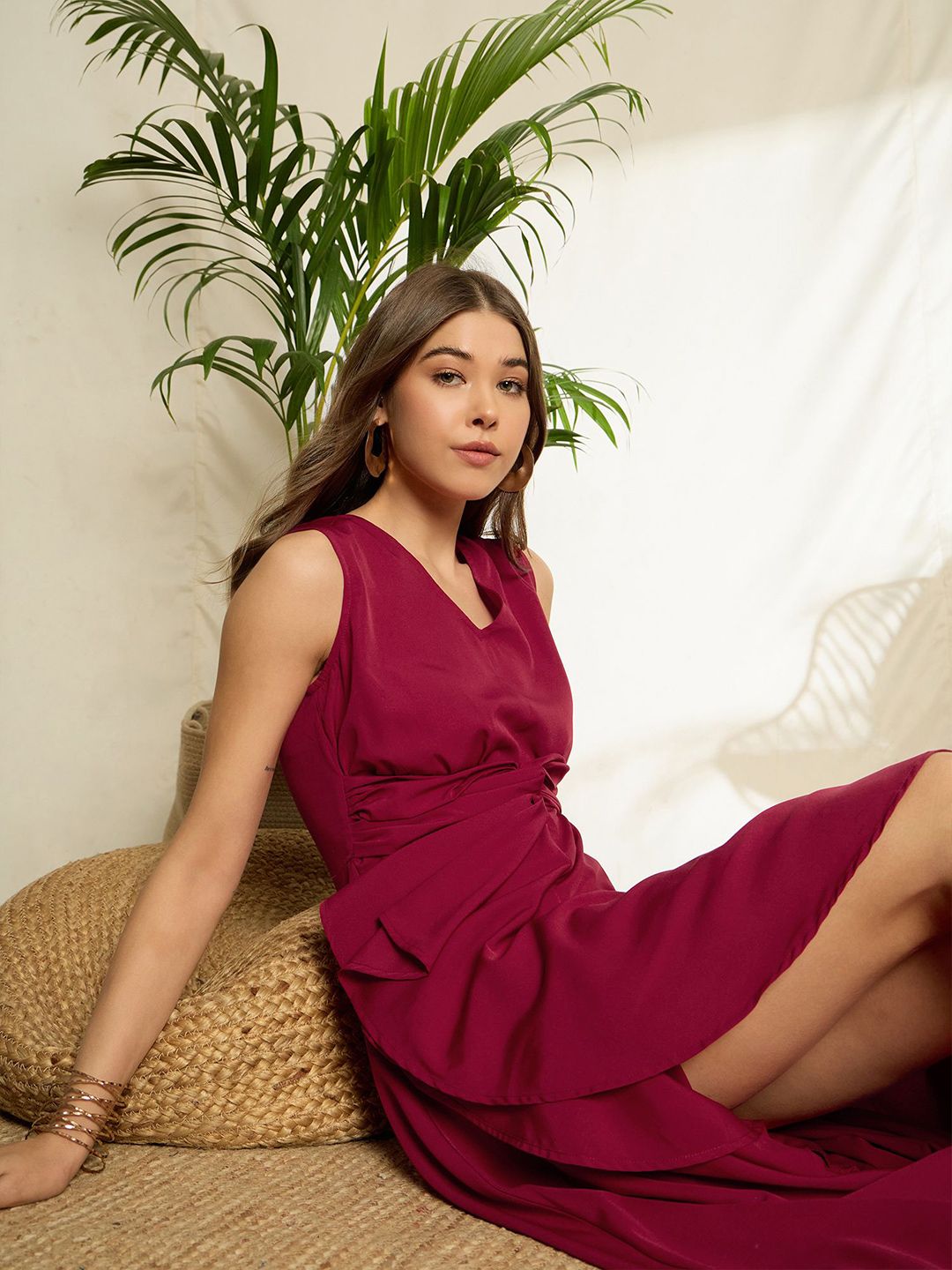 Berrylush Ruffled A-Line Maxi Dress