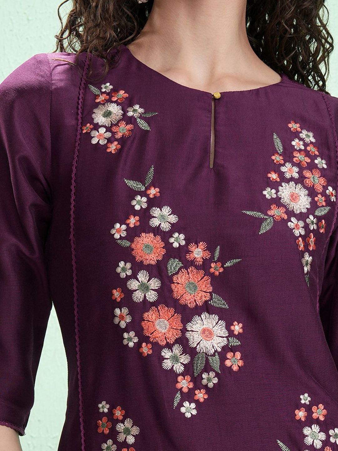 Vishudh Embroidered A-Line Midi Dress