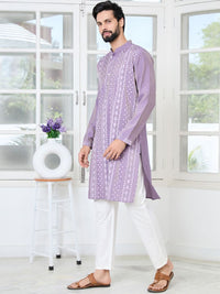 See Designs Men Embroidered Regular Sequinned Pure Cotton Kurta with Pyjamas
