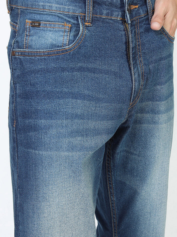 HIGHLANDER Men Blue Straight Fit Light Fade Stretchable Jeans
