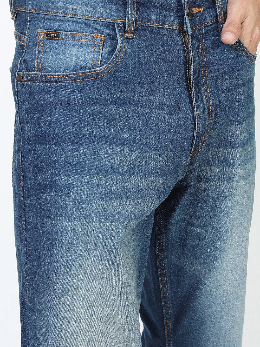 HIGHLANDER Men Blue Straight Fit Light Fade Stretchable Jeans